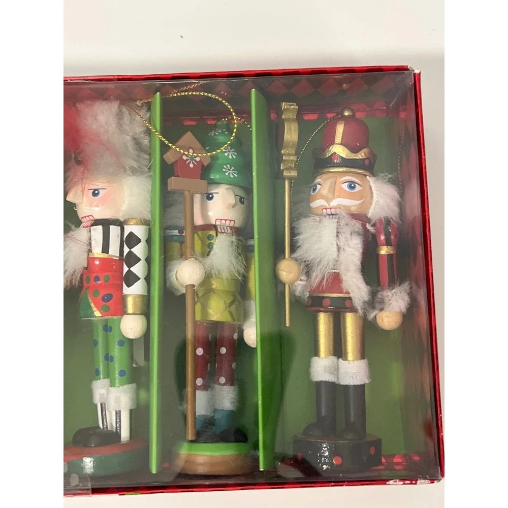 NEW Pier 1 Y2K Multicolor Mini Nutcracker Holiday Christmas Ornaments Set of 5